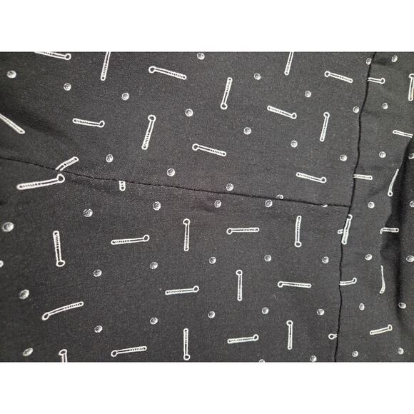 Krazy Larry Pull-On Ankle Pants - Black Golf Tee Club Print Elastic Waist 12 - Picture 4 of 9